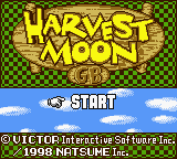 Harvest Moon title screen for GameBoy Color